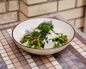 Busiate mit Spinat Foto von Busiate mit Spinat